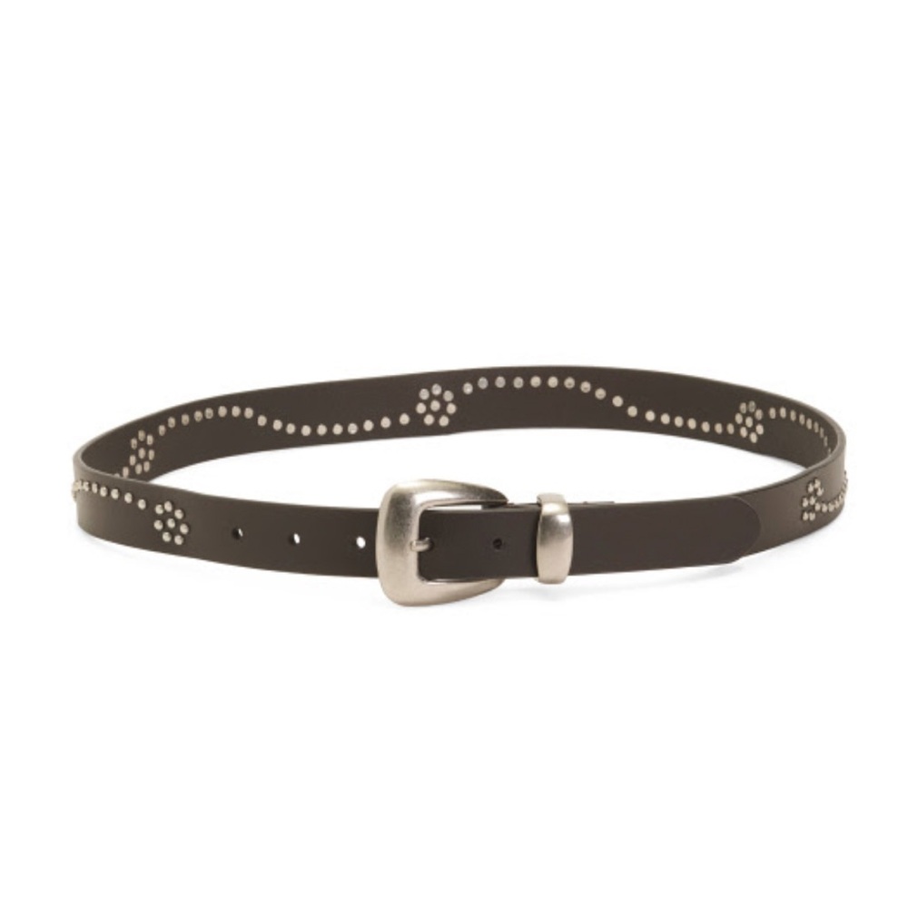 NWT Lucky Brand dark brown studded belt L